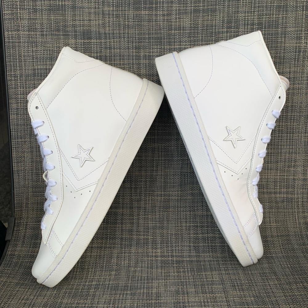 Converse White High-Top Leather Sneakers - Picture 11 of 14
